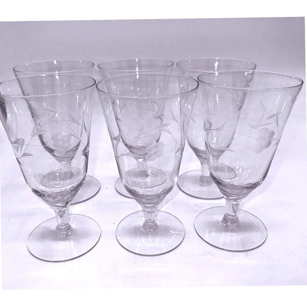 Princess House Heritage Crystal Set Of Eight (6)‎ Juice Iced Tea Water Glasses